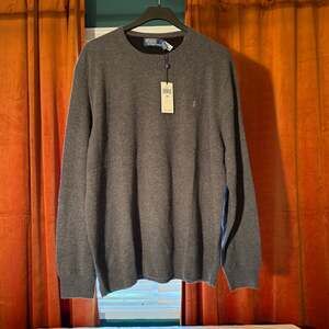 Polo Ralph Lauren 100% Wool Knit Sweater dark charcoal heather XXL NWT